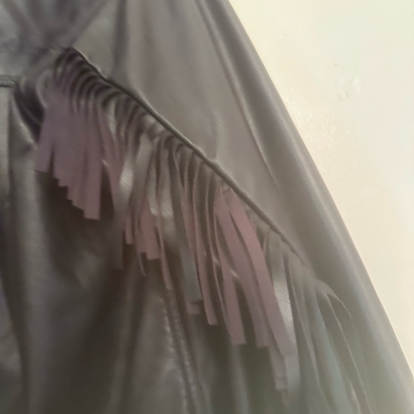 House of Sunny Black Fringe Leather Jacket - Picture 3 of 7